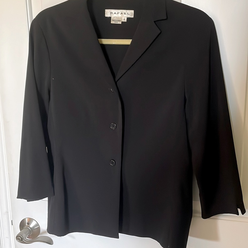 Black 3/4 sleeve jacket size 8